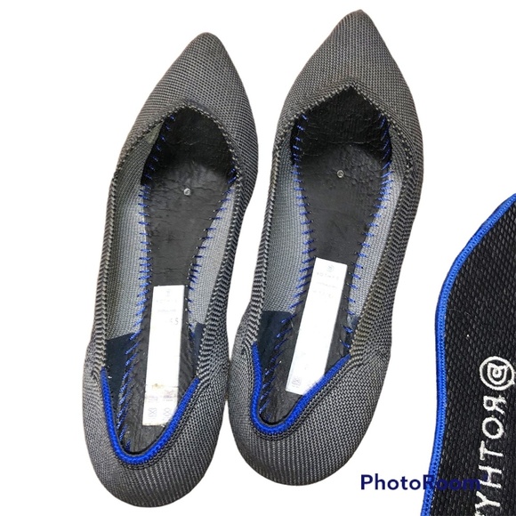 Rothy's Cloud Grey Birdseye pointed The Point flats 6.5 - Picture 4 of 10